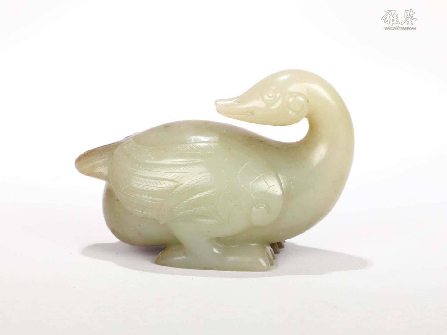 清 玉雕鴨形鎮