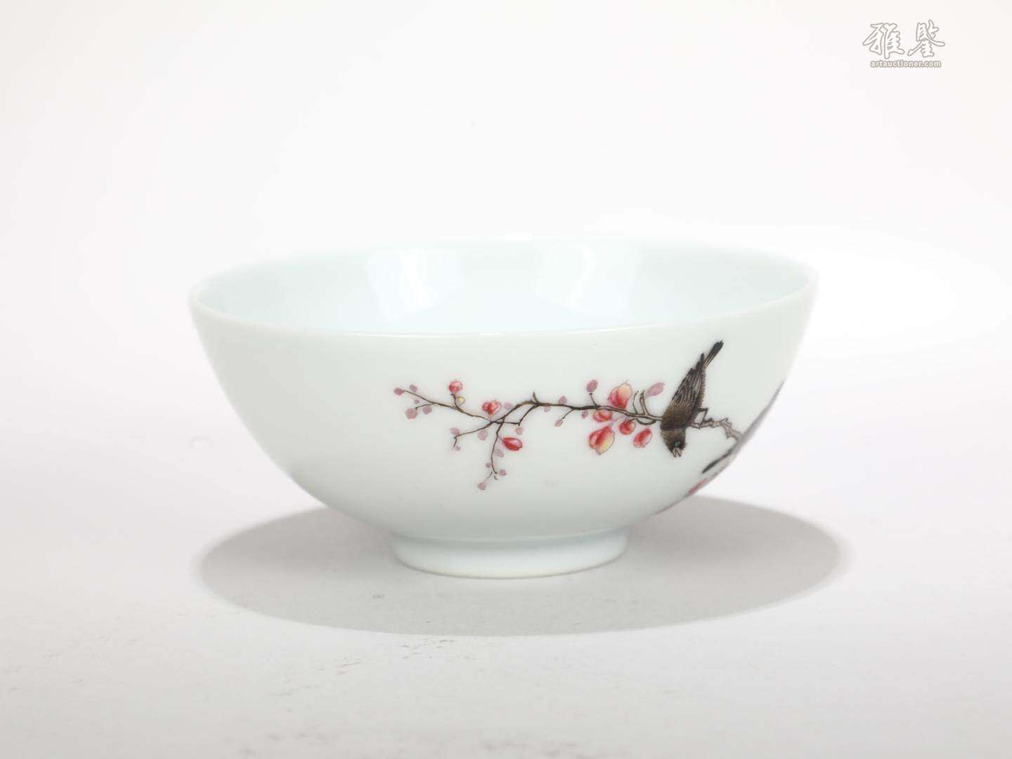 清雍正 粉彩喜上眉梢茶圓